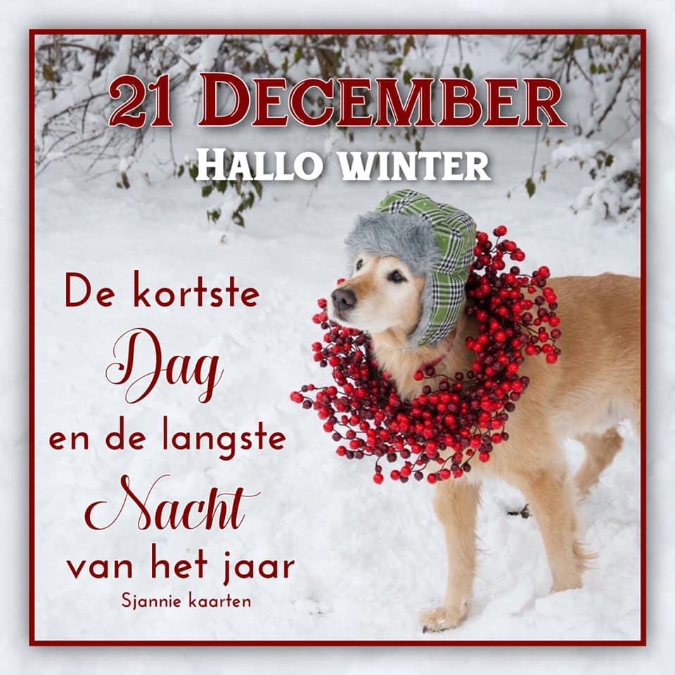 21 December - Hallo Winter. De kortste dag en de langste nacht van het jaar.