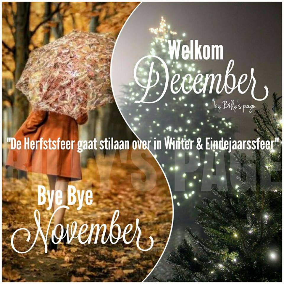 Welkom December De herfstsfeer gaat stilaan over in Winter en eindejaarssfeer...