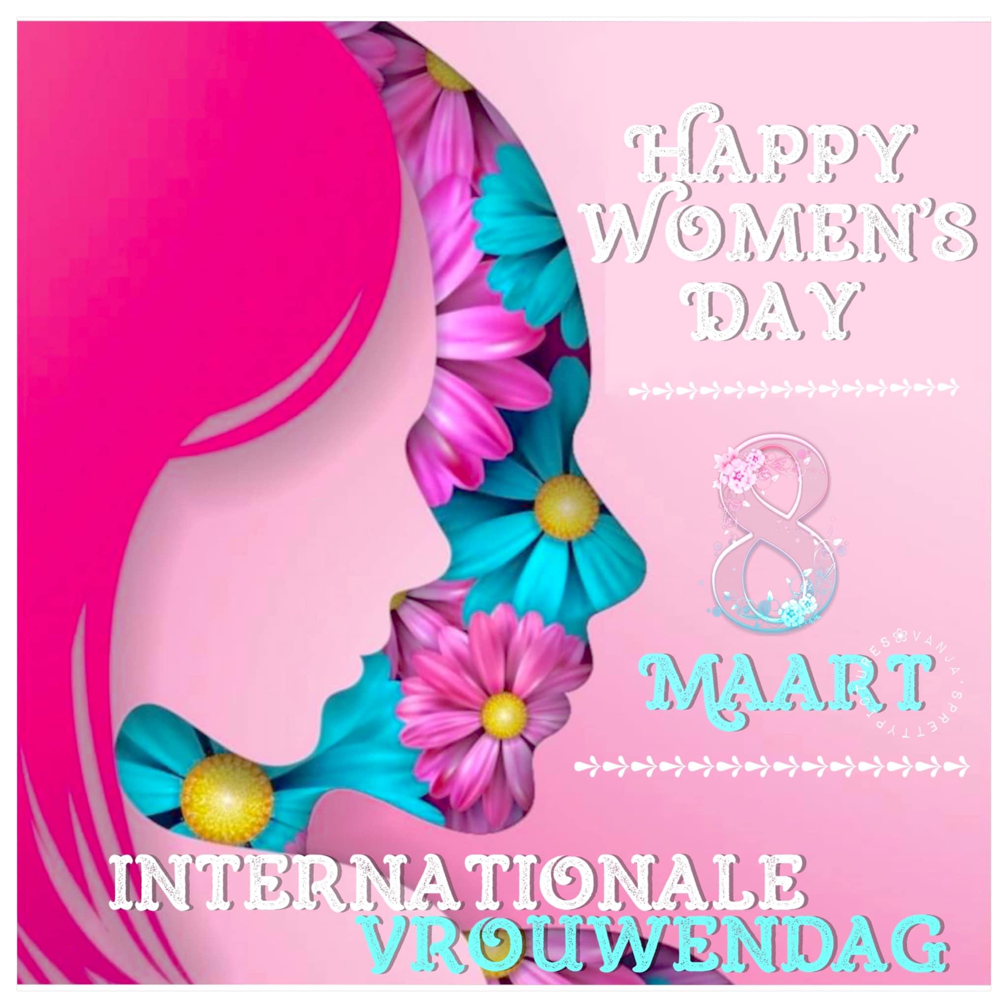 Happy Women's Day. 8 Maart. Internationale Vrouwendag.