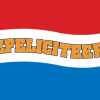 Nederlandse vlag met de tekst 'Gefeliciteerd' in oranje letters in het midden