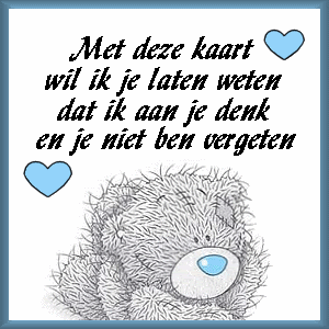 Met deze kaart wil ik je laten weten dat ik aan je denk en je niet ben vergeten